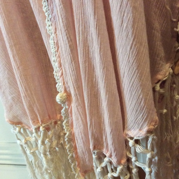 🌸 Sole Society pink fringe cardigan kimono duster - Picture 3 of 8